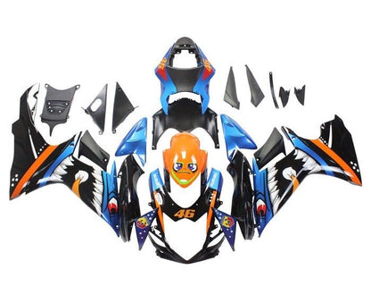 Suzuki GSXR600 Fairings (2011-2024) Black, Blue, Orange Shark at KingsMotorcycleFairings.com