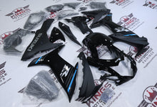 Suzuki GSXR600 Fairings (2011-2024) Black, Matte Black, Blue Stripe from KingsMotorcycleFairings.com