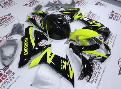 Suzuki GSXR600 Fairings (2011-2024) Black, Neon Yellow at KingsMotorcycleFairings.com