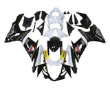 Suzuki GSXR600 Fairings (2011-2024) Black, White, Gold Stripe at KingsMotorcycleFairings.com