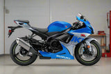 Suzuki GSXR600 Fairings (2011-2024) Blue Gloss, Silver from KingsMotorcycleFairings.com
