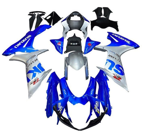 Suzuki GSXR 600 Fairings (2011-2024) Blue, Silver at KingsMotorcycleFairings.com