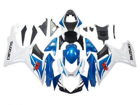 Suzuki GSXR 600 Fairings (2011-2024) Blue, White Original at KingsMotorcycleFairings.com