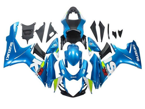 Suzuki GSXR 600 Fairings(2011-2024) Blue, White, Green at KingsMotorcycleFairings.com