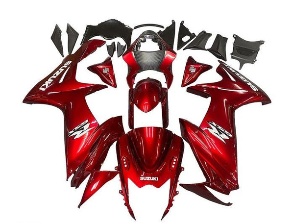 Suzuki GSXR600 Fairings (2011-2024) Candy Red, White at KingsMotorcycleFairings.com