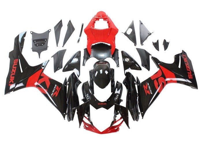 Suzuki GSXR600 Fairings (2011-2024) Gloss Black, Gloss Red at KingsMotorcycleFairings.com