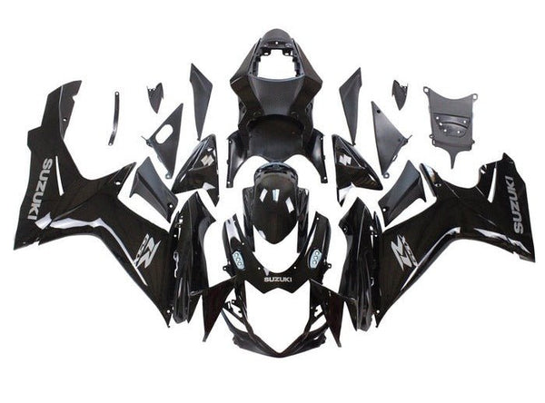 Suzuki GSXR600 Fairings (2011-2024) Gloss Black, Silver at KingsMotorcycleFairings.com