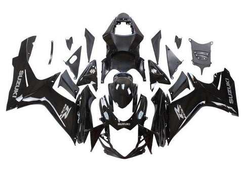 Suzuki GSXR600 Fairings (2011-2024) Gloss Black, Silver at KingsMotorcycleFairings.com