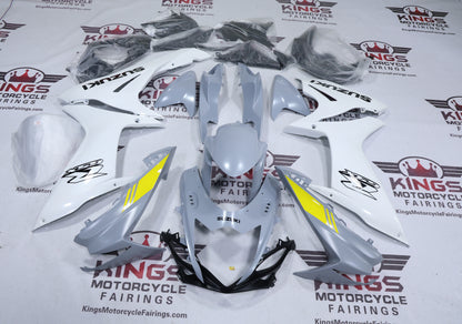 Suzuki GSXR600 Fairings (2011-2024) Gloss White, Matte Gray, Yellow at KingsMotorcycleFairings.com