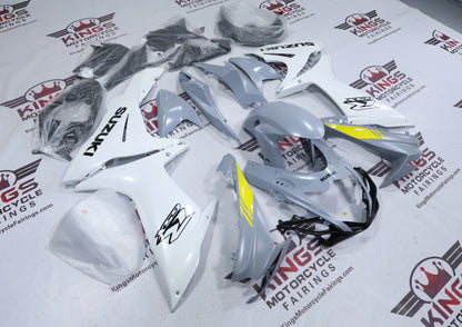 Suzuki GSXR600 Fairings (2011-2024) Gloss White, Matte Gray, Yellow from KingsMotorcycleFairings.com