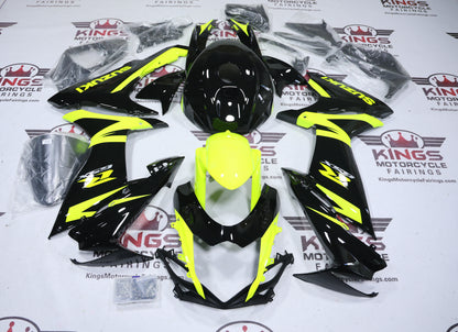 Suzuki GSXR600 Fairings (2011-2024) Neon Yellow, Black at KingsMotorcycleFairings.com