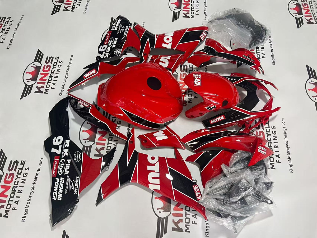 Suzuki GSXR600 Fairings (2011-2024) Red, Black, White Motul 97 at KingsMotorcycleFairings.com