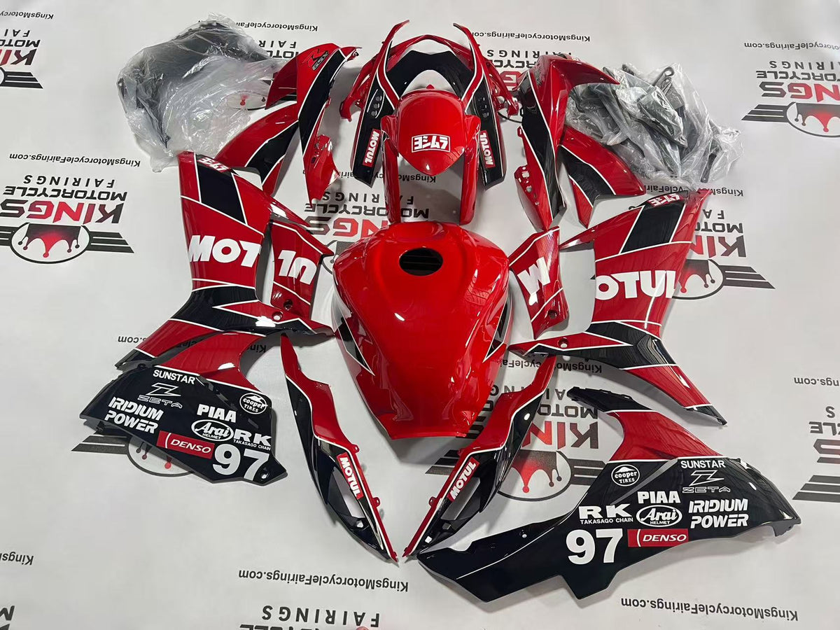 Suzuki GSXR600 Fairings (2011-2024) Red, Black, White Motul 97 from KingsMotorcycleFairings.com