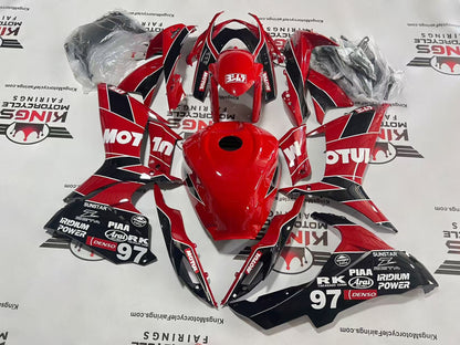Suzuki GSXR600 Fairings (2011-2024) Red, Black, White Motul 97 from KingsMotorcycleFairings.com