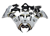 Suzuki GSXR600 Fairings (2011-2024) White, Black, Gold Lucky Strike at KingsMotorcycleFairings.com