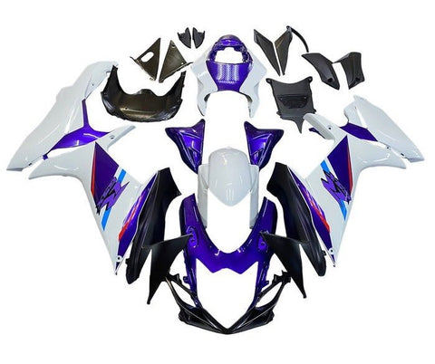 Suzuki GSXR 600 Fairings (2011-2024) White, Purple at KingsMotorcycleFairings.com