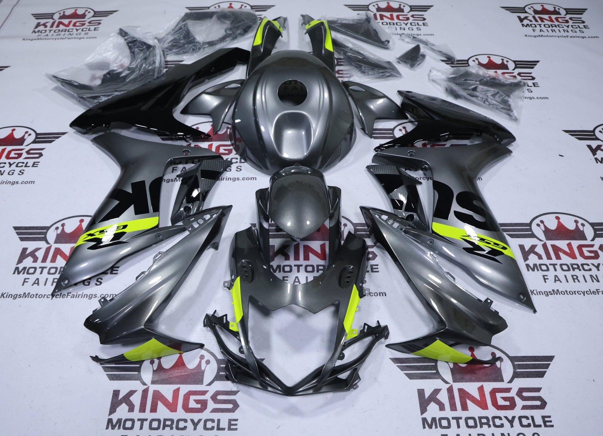 Suzuki GSXR600 Fairing Kit (2025-2026) Gray, Neon Yellow, Black at KingsMotorcycleFairings.com