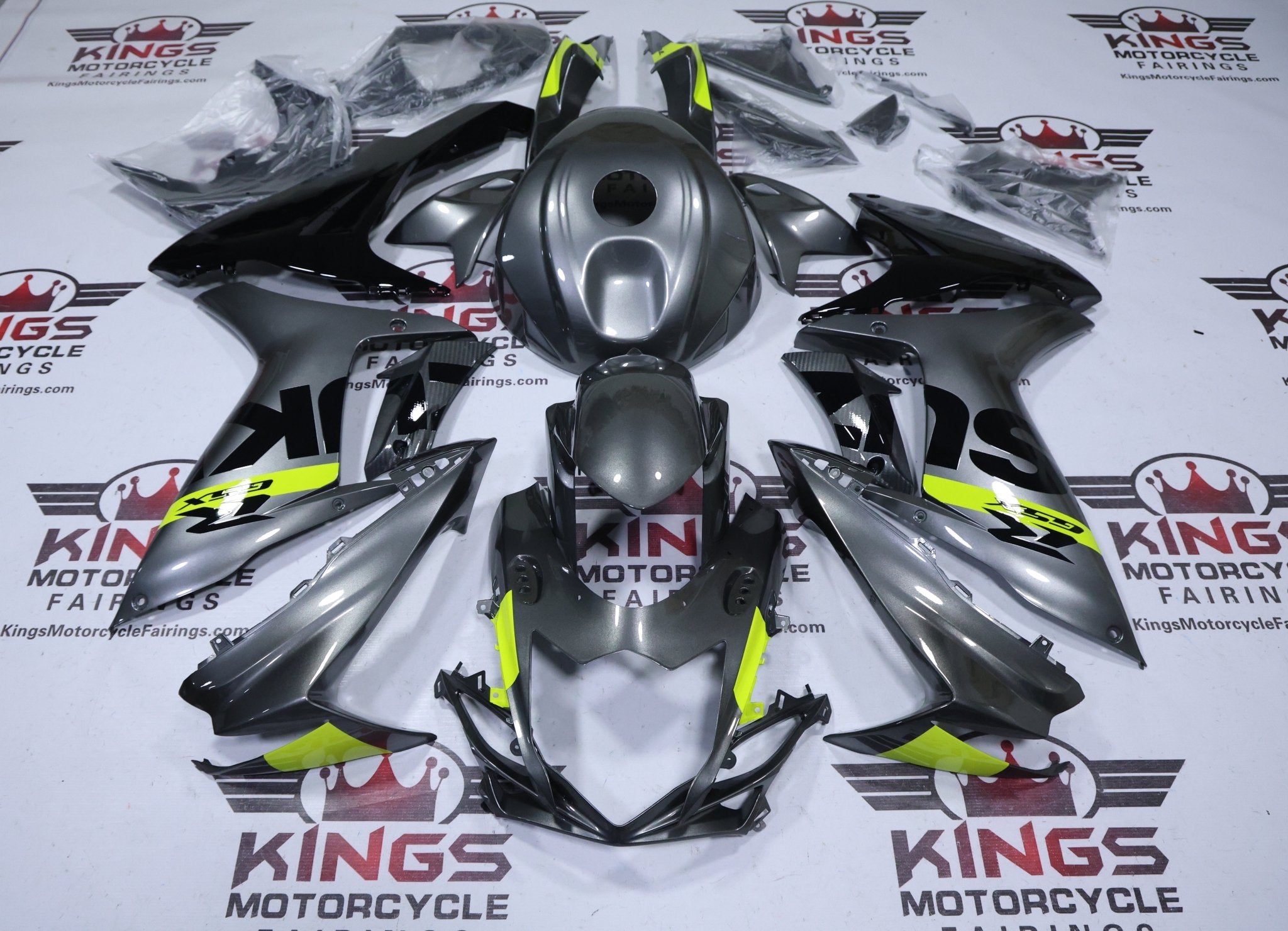 Suzuki GSXR600 Fairing Kit (2025-2026) Gray, Neon Yellow, Black at KingsMotorcycleFairings.com