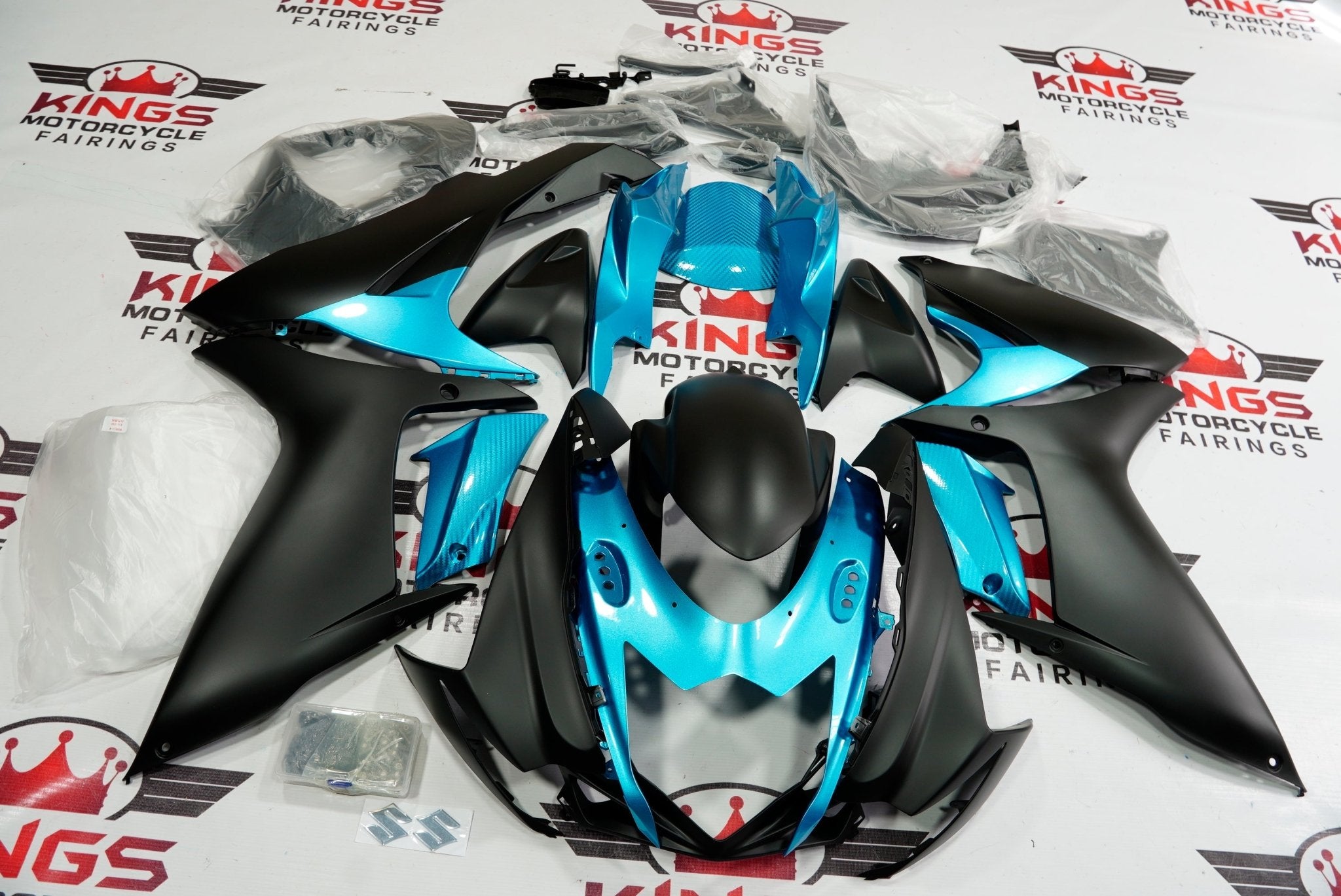 Suzuki GSXR600 Fairings (2025-2026) Matte Black, Turquoise – Kings ...