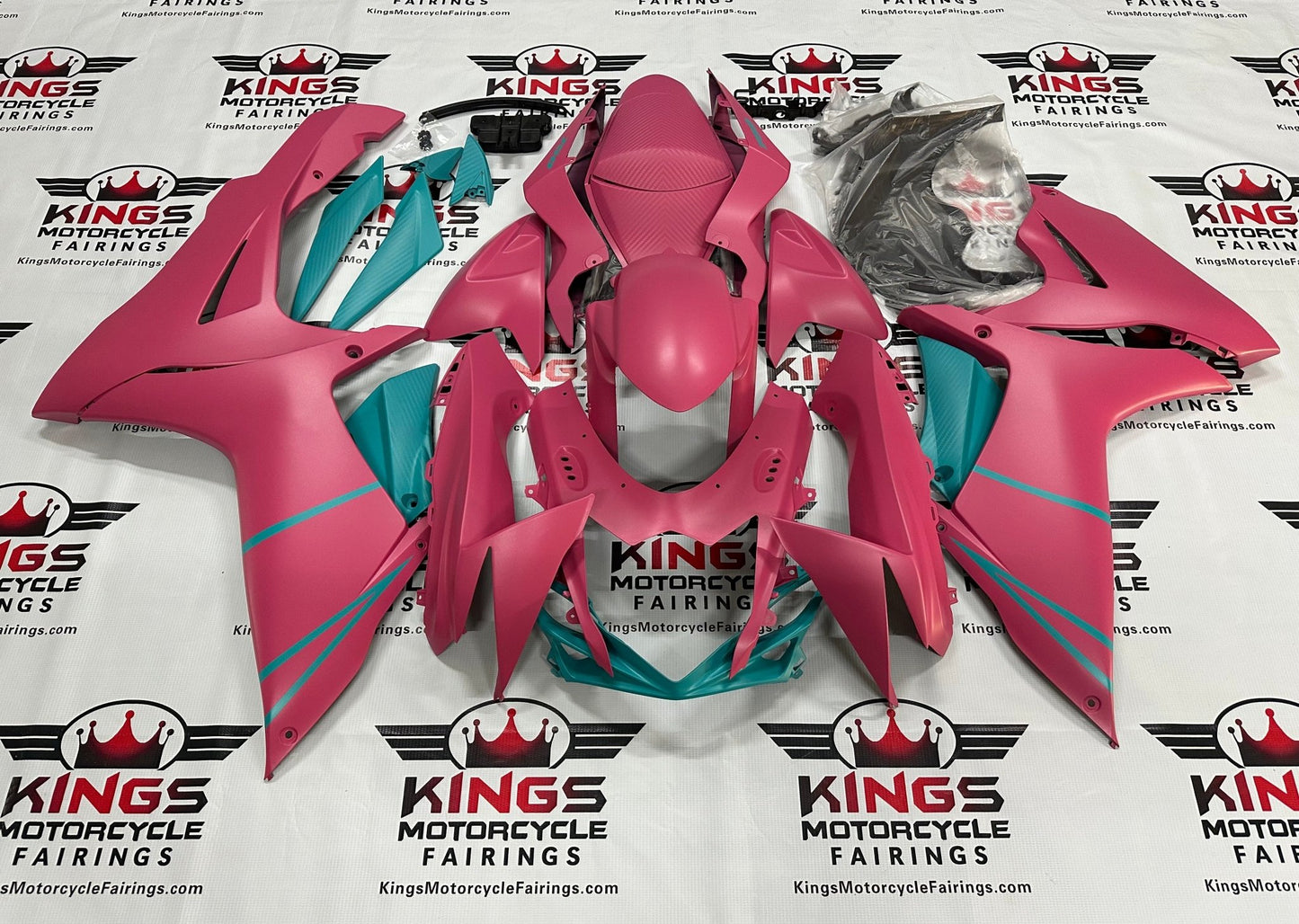 Suzuki GSXR 600 Fairings (2025-2026) Matte Pink, Blue Turquoise at KingsMotorcycleFairings.com