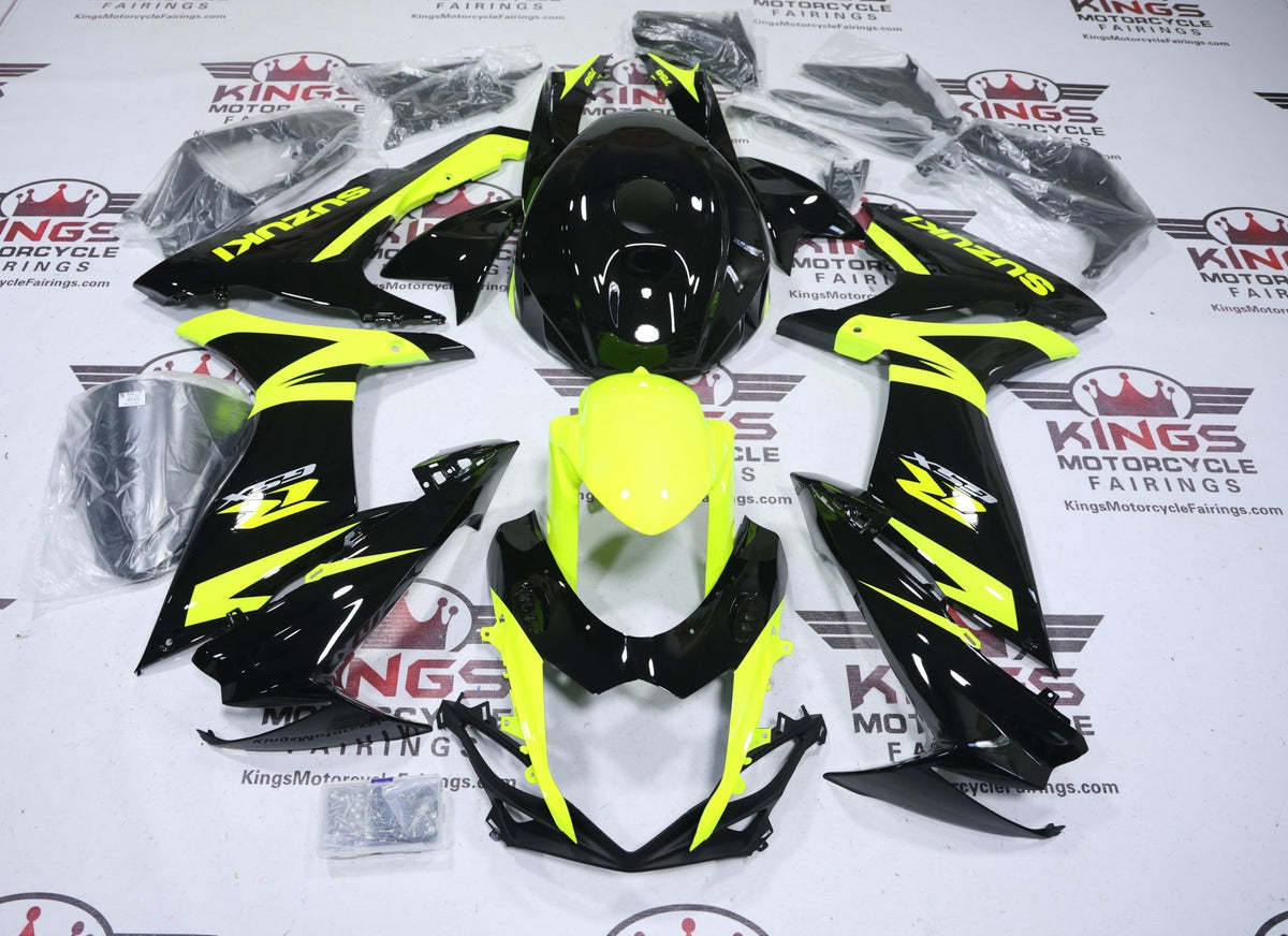 Suzuki GSXR600 Fairings (2025-2026) Neon Yellow, Black at KingsMotorcycleFairings.com