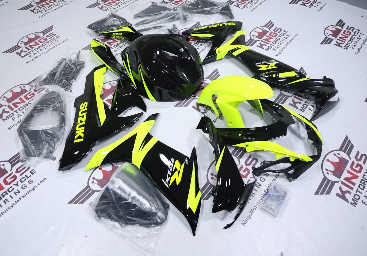 Suzuki GSXR600 Fairings (2025-2026) Neon Yellow, Black from KingsMotorcycleFairings.com
