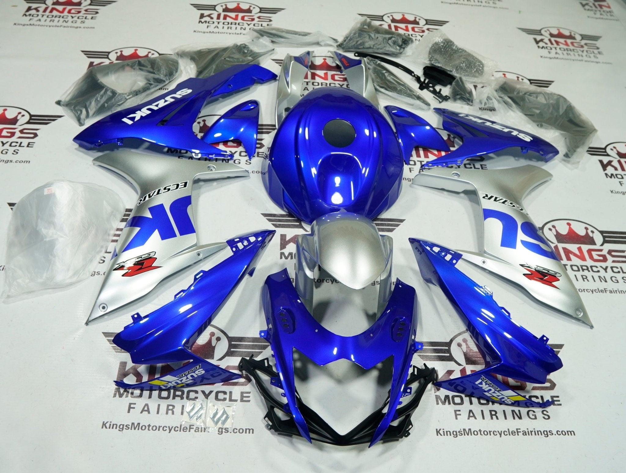 Suzuki GSXR600 Fairings (2025-2026) Silver, Blue at KingsMotorcycleFairings.com