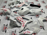 Suzuki GSXR600 (2006-2007) Matte White Cherry Blossom Fairings at KingsMotorcycleFairings.com