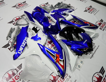 Suzuki GSXR600 (2008-2010) Blue, White, Black, Gray & Red Fairings at KingsMotorcycleFairings.com