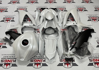 Suzuki GSXR600 Fairings (2008-2010) Pearl White, Matte Black at KingsMotorcycleFairings.com