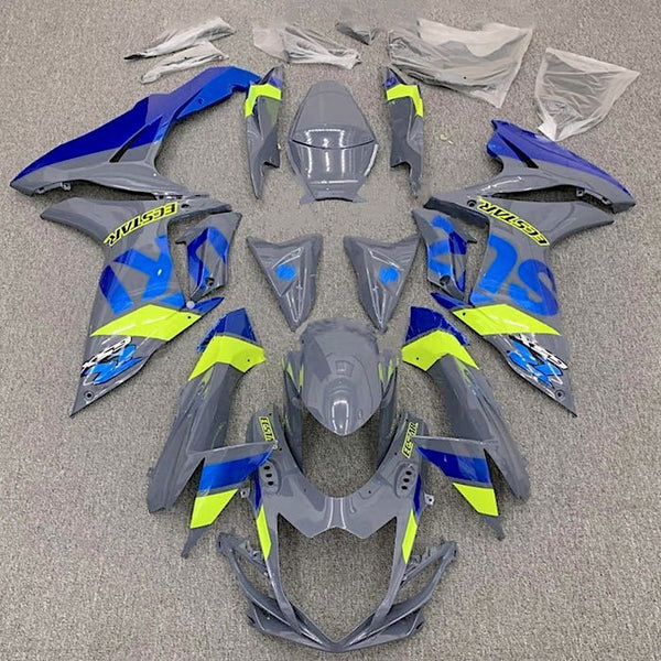 Suzuki GSXR600 (2011-2024) Gray, Blue, Neon Yellow Fairings at KingsMotorcycleFairings.com