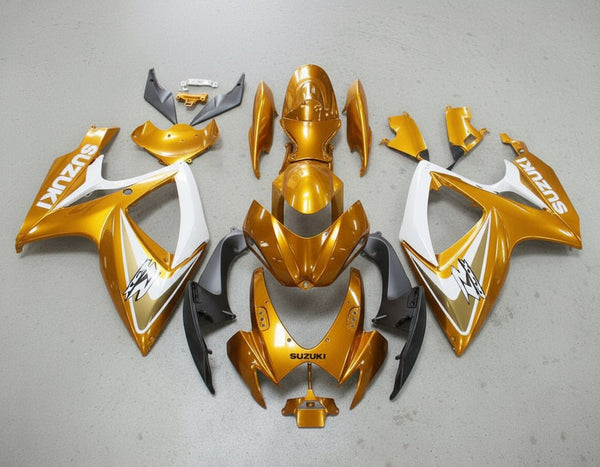 Suzuki GSXR600 Fairings (2006-2007) Orange, White at KingsMotorcycleFairings.com