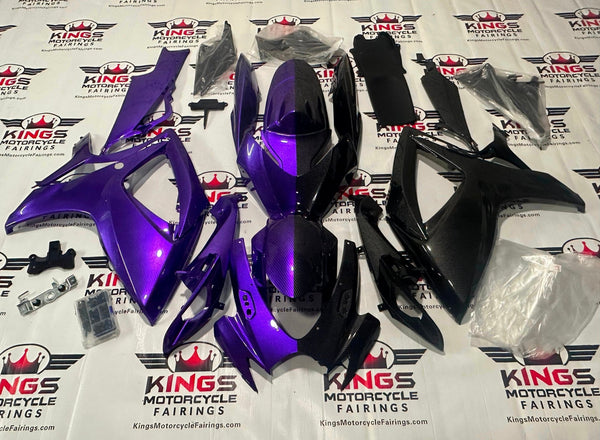 Suzuki GSXR600 Fairings (2006-2007) Purple, Faux Carbon Fiber at KingsMotorcycleFairings.com