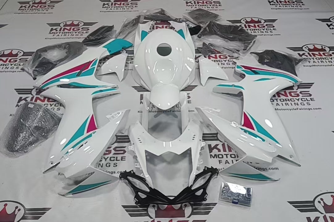 Suzuki GSXR750 Fairing Kit (2011-2024) White, Turquoise, Pink at KingsMotorcycleFairings.com