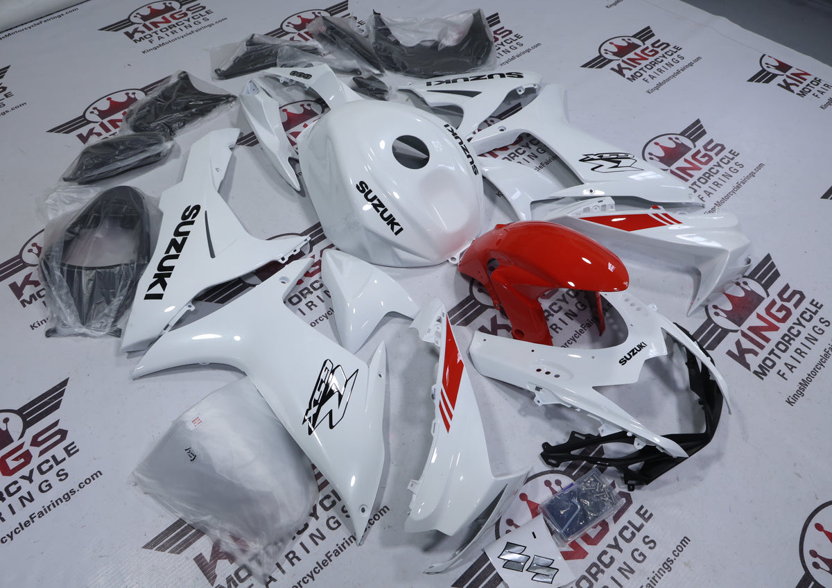 Suzuki GSXR750 Fairing Kit (2025-2026) Pearl White, Red from KingsMotorcycleFairings.com