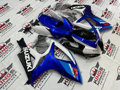 Suzuki GSXR750 Fairing Set (2006-2007) Blue, White, Black, Red Stripe from KingsMotorcycleFairings.com