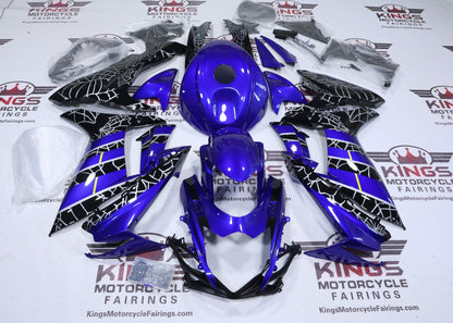 Suzuki GSXR750 Fairing Set (2025-2026) Blue, Black, Silver Spider Web at KingsMotorcycleFairings.com