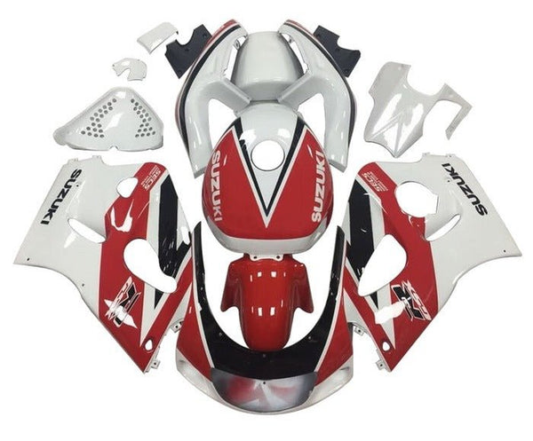 Suzuki GSXR750 Fairings (1996-1999) Red, White, Black Stripe at KingsMotorcycleFairings.com