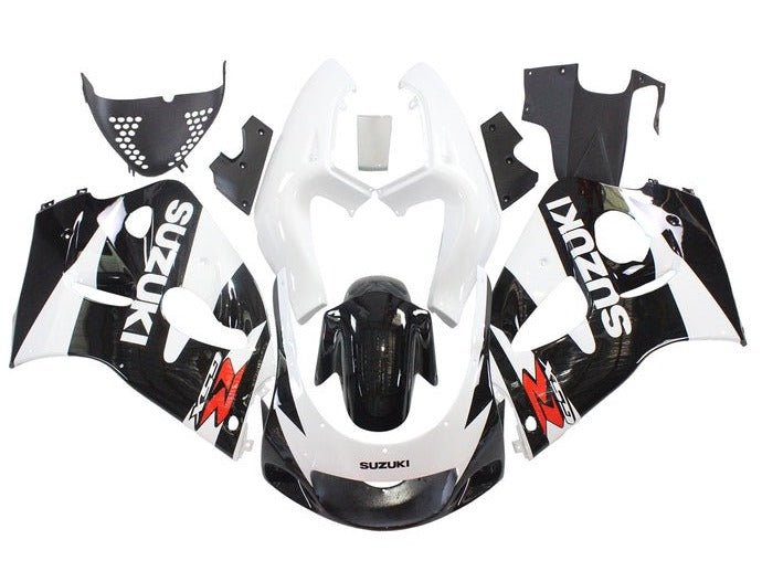 Suzuki GSXR750 Fairings (1996-1999) White, Black, Red at KingsMotorcycleFairings.com