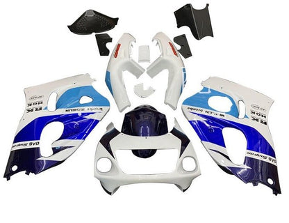 Suzuki GSXR750 Fairings (1996-1999) White, Triple Blue at KingsMotorcycleFairings.com