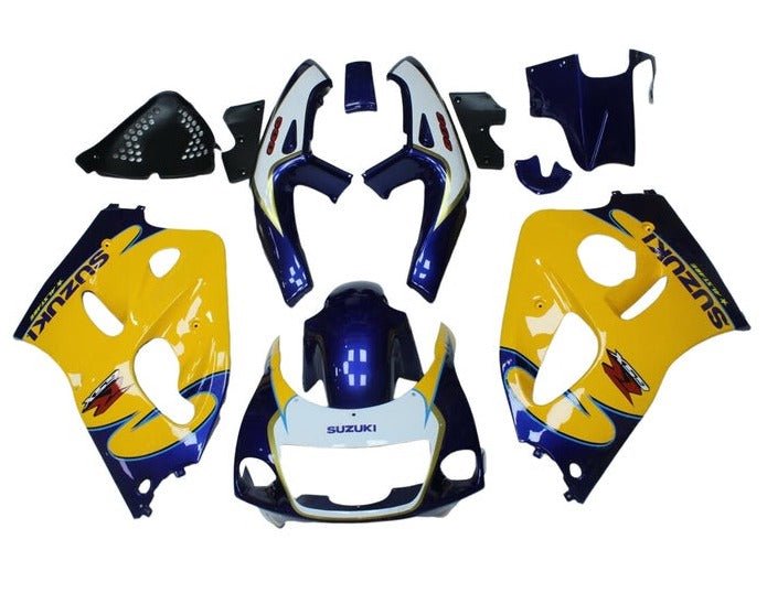 Suzuki GSXR750 Fairings (1996-1999) Yellow, Blue Tribal at KingsMotorcycleFairings.com