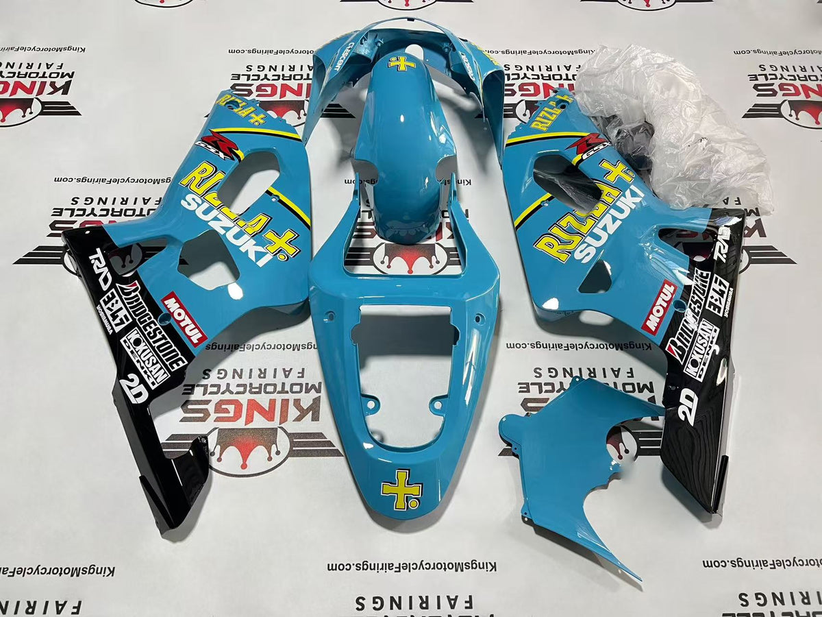 Suzuki GSXR750 Fairings (2000-2003) Baby Blue, Yellow Rizla from KingsMotorcycleFairings.com