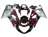 Suzuki GSXR 750 Fairings (2000-2003) Black, Dark Red, Silver at KingsMotorcycleFairings.com