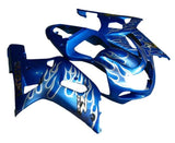 Suzuki GSXR750 Fairings (2000-2003) Blue, White Flames at KingsMotorcycleFairings.com