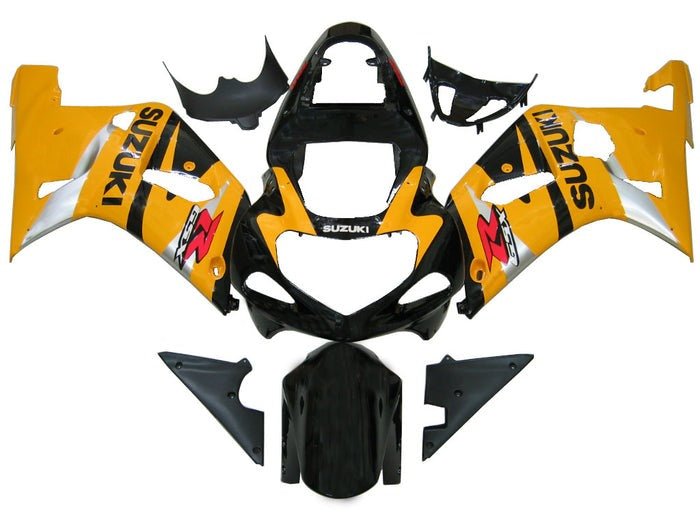 Suzuki GSXR 750 Fairings (2000-2003) Dark Yellow, Black, Silver at KingsMotorcycleFairings.com