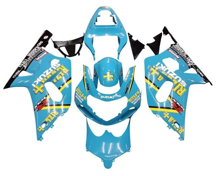 Suzuki GSXR 750 Fairings (2000-2003) Light Blue, Yellow, Black, Rizla at KingsMotorcycleFairings.com