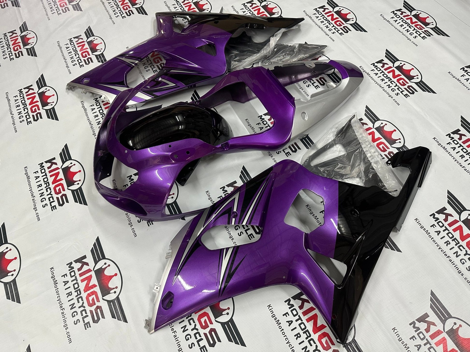 Suzuki GSXR750 Fairings (2000-2003) Purple, Black, Silver at KingsMotorcycleFairings.com