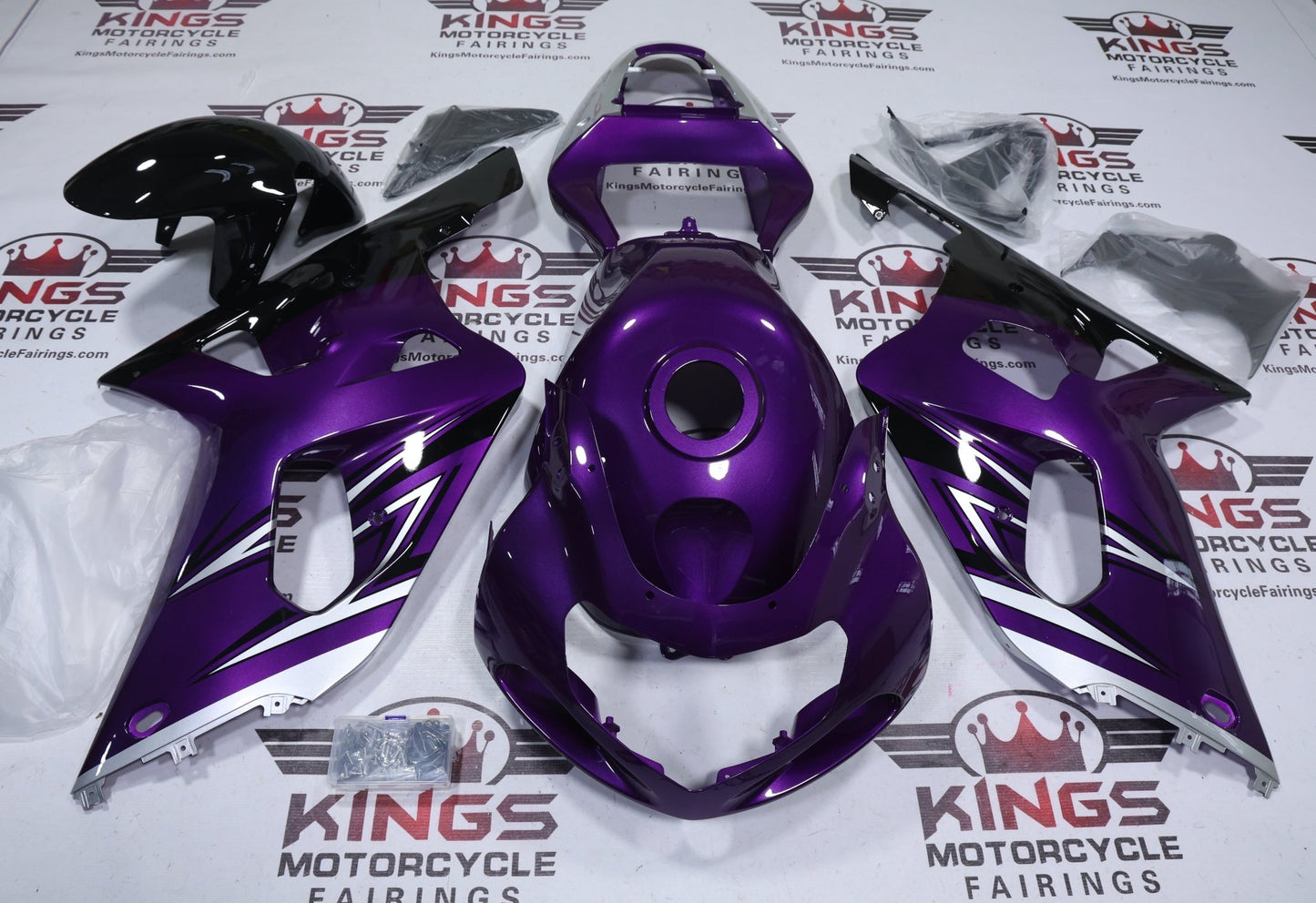 Suzuki GSXR750 Fairings (2000-2003) Purple, Black, Silver from KingsMotorcycleFairings.com