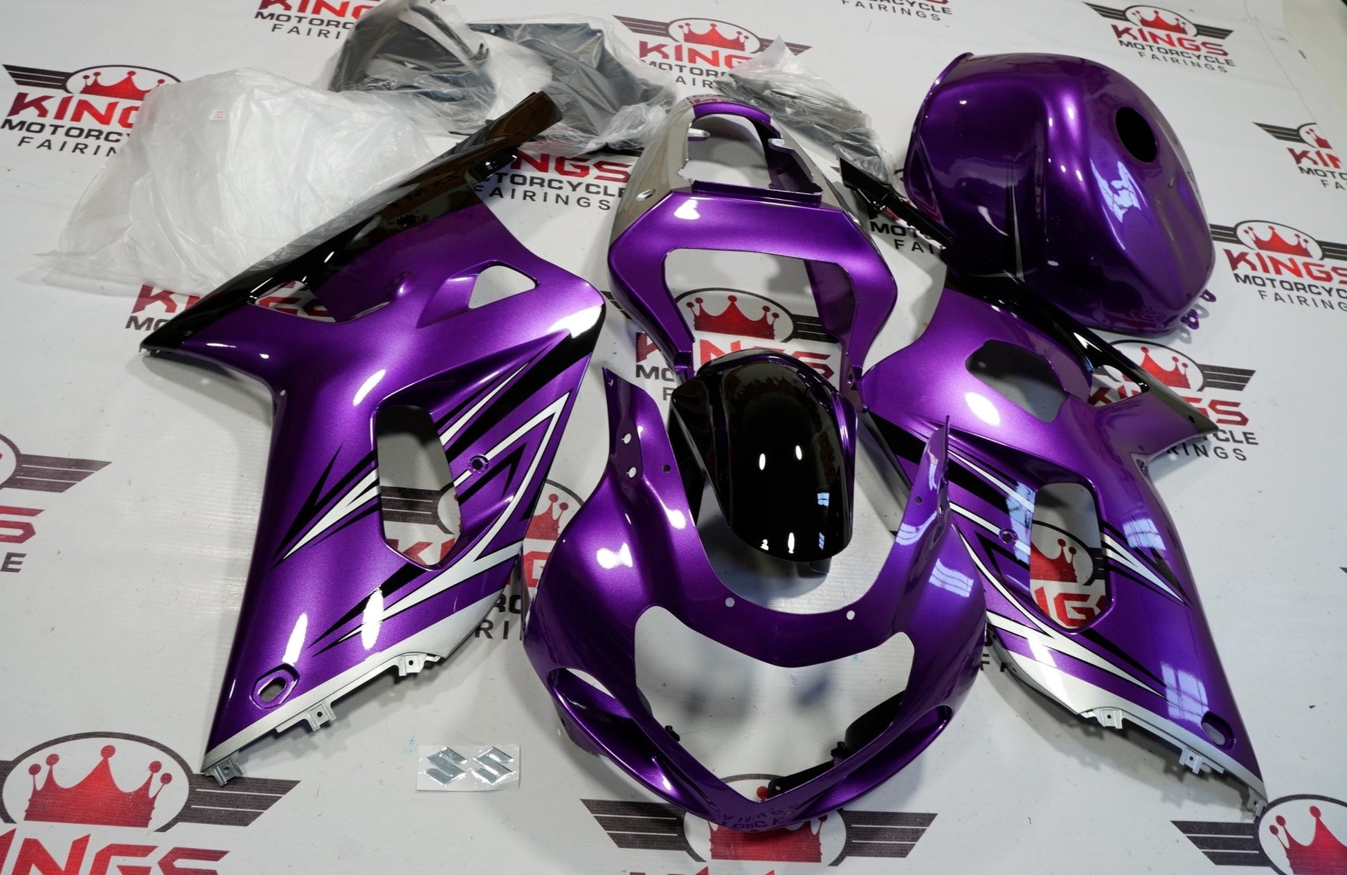 Suzuki GSXR750 Fairings (2000-2003) Purple, Silver, Black at KingsMotorcycleFairings.com