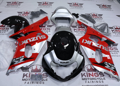 Suzuki GSXR750 Fairings (2000-2003) Red, Silver, Black Stripe at KingsMotorcycleFairings.com